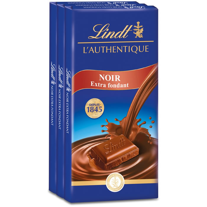 LINDT : Tablette de chocolat noir extra fondant - chronodrive