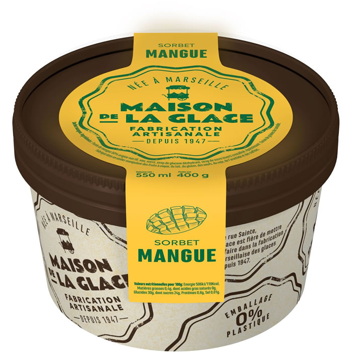 MAISON DE LA GLACE Sorbet glacé à la mangue