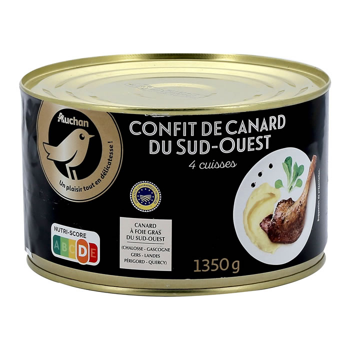 AUCHAN Gourmet Confit de canard du Sud-Ouest IGP