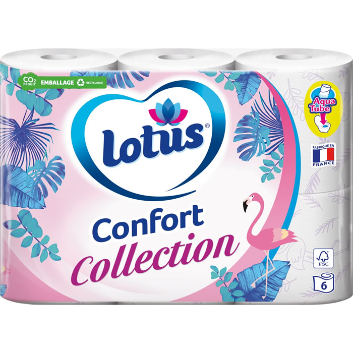 LOTUS Confort Collection Papier toilette décoré aquatube 2 épaisseurs