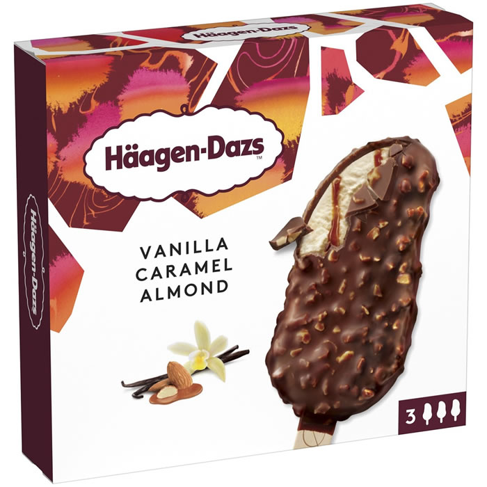 HÄAGEN-DAZS Crème glacée bâtonnets vanille caramel amandes