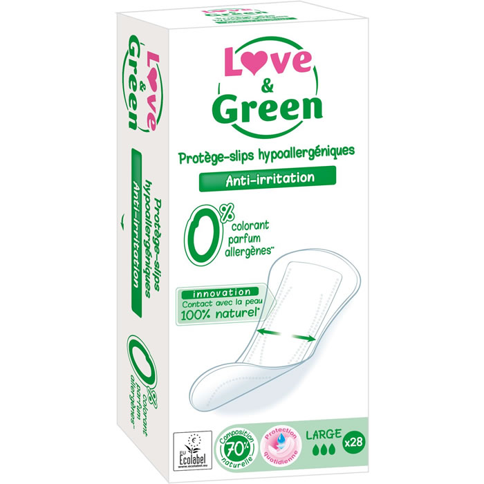 LOVE & GREEN Protège-slips  hypoallergéniques larges