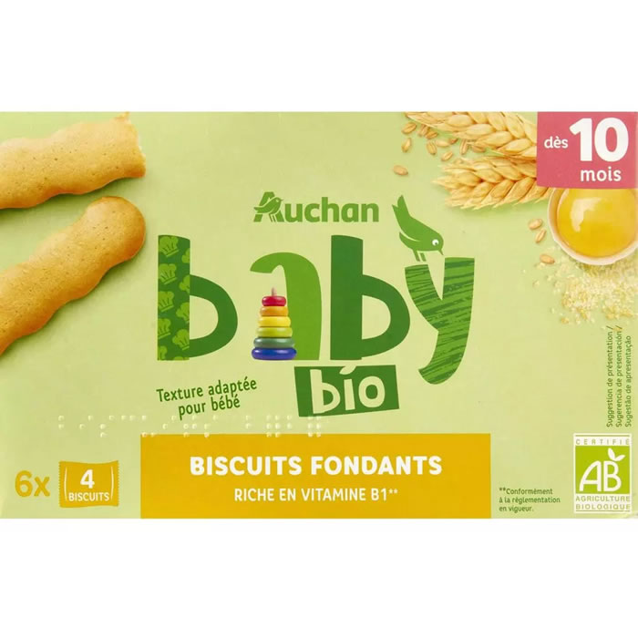 AUCHAN Baby Boudoirs dès 10 mois bio