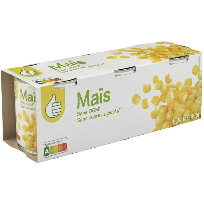 AUCHAN Essentiel Maïs sans OGM sans sucres ajoutés