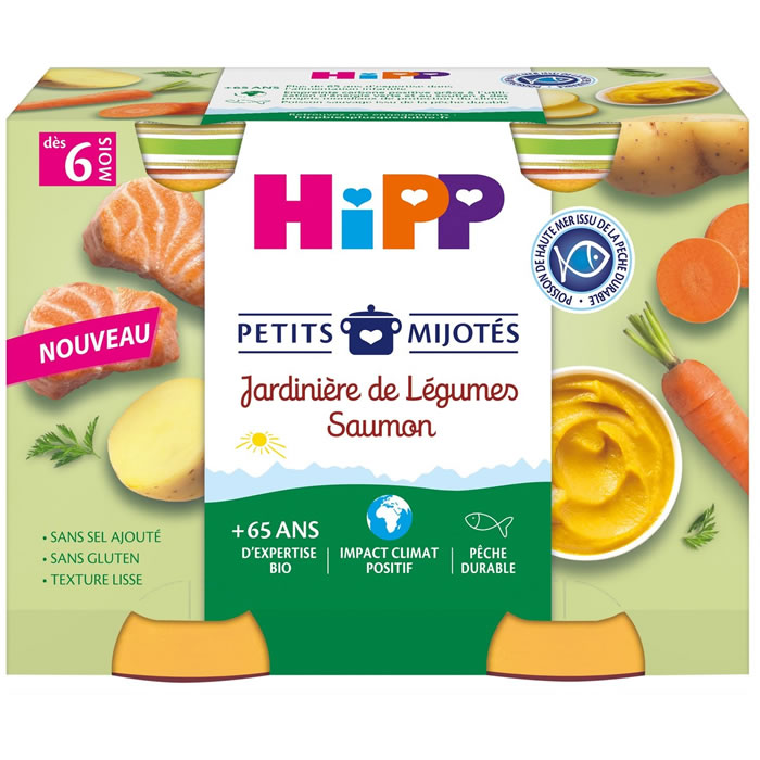 HIPP Petits Mijotés Jardinière de légumes et saumon dès 6 mois