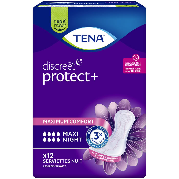 TENA Discreet Serviettes hygiéniques sans ailettes fuites urinaires maxi
