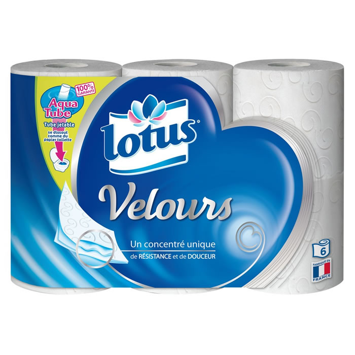 LOTUS Velours Papier toilette blanc aquatube
