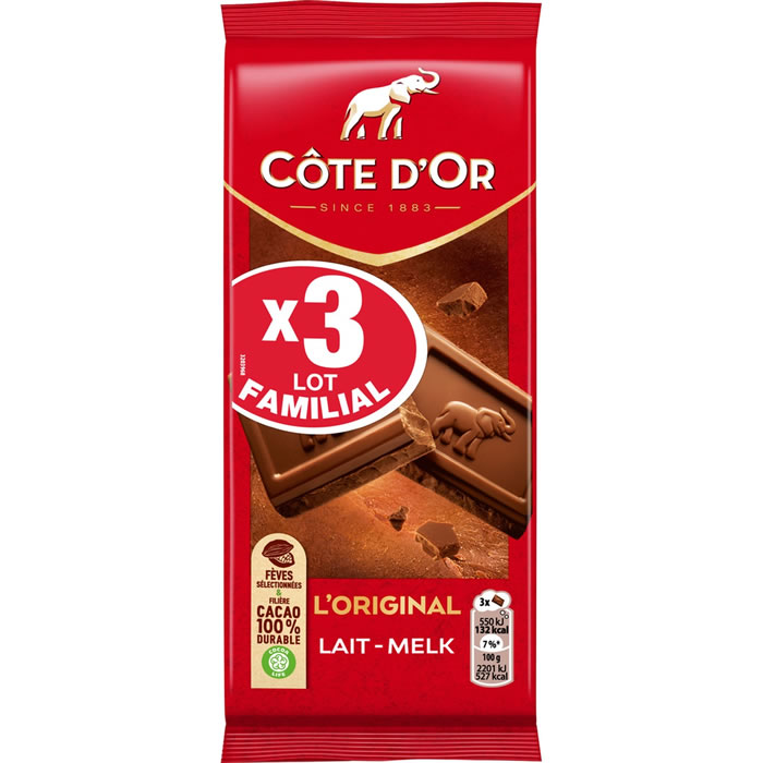 CÔTE D'OR Tablette de chocolat au lait