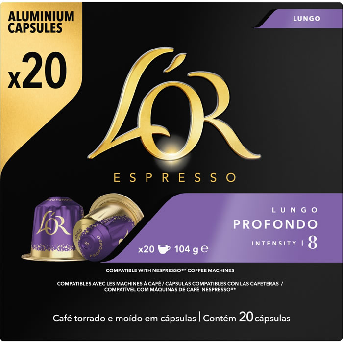 L'OR Espresso Capsules de café allongé profondo N°8