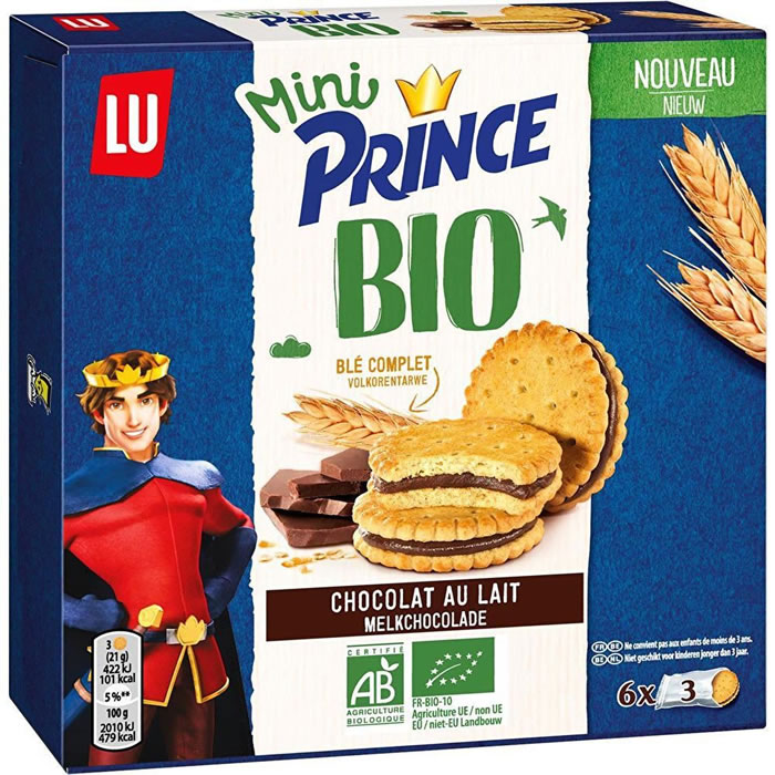 PRINCE Biscuits fourrés au chocolat au lait bio