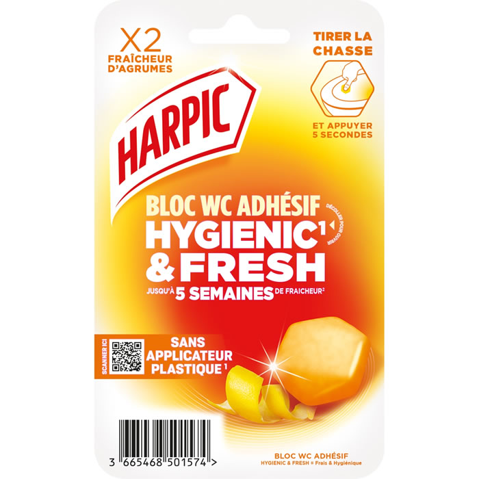 HARPIC Hygienic & Fresh Bloc WC adhésif fraîcheur agrumes
