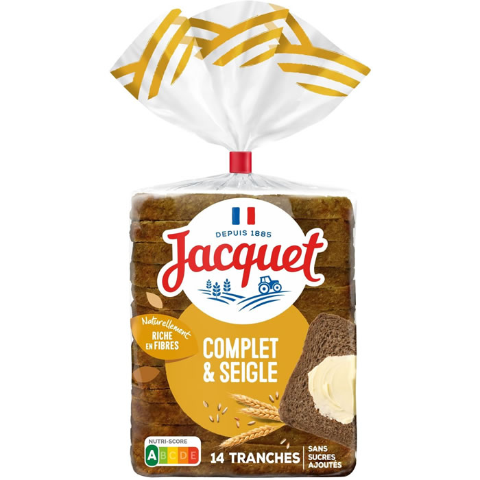 JACQUET Pain de mie complet et seigle sans sucres ajoutés