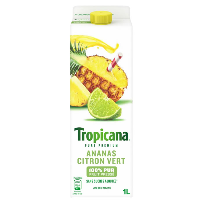 TROPICANA Pure Premium Pur jus d'ananas et citron vert