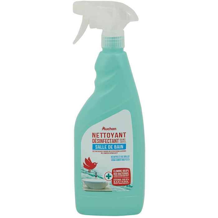 AUCHAN : Nettoyant spray désinfectant salle de bain sans javel - chronodrive