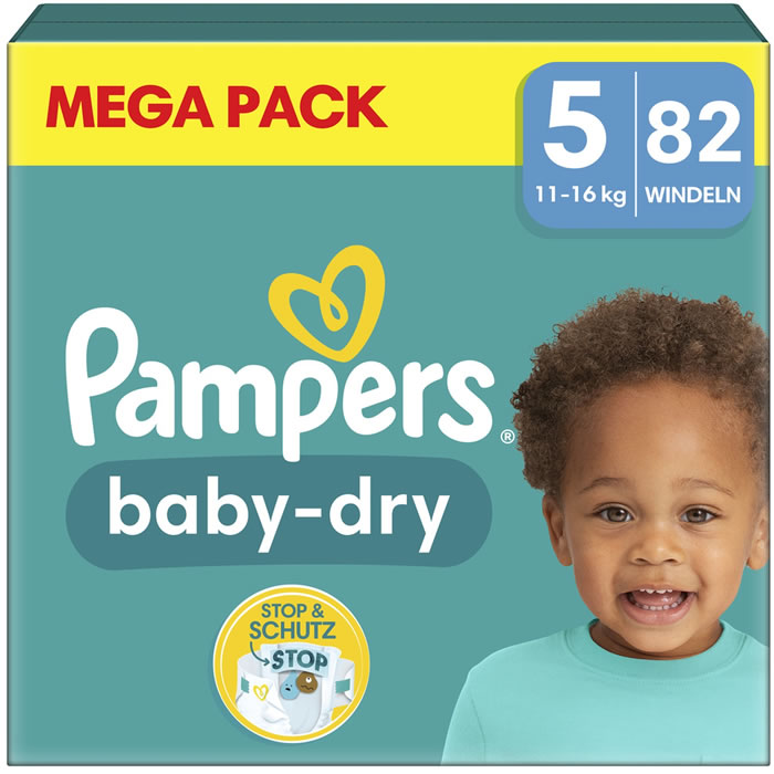 Pampers Baby-Dry Taille 5, Carton 4 x 31 Couches disponible et en