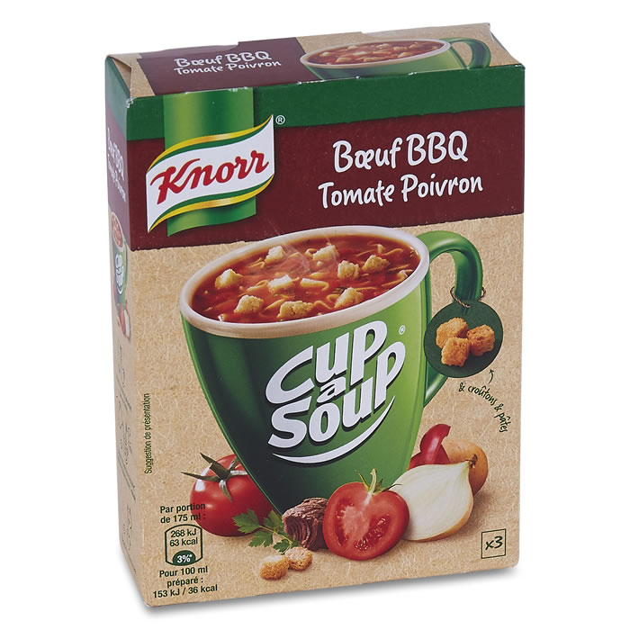 KNORR Cup à Soup Soupe boeuf barbecue, poivron et tomate