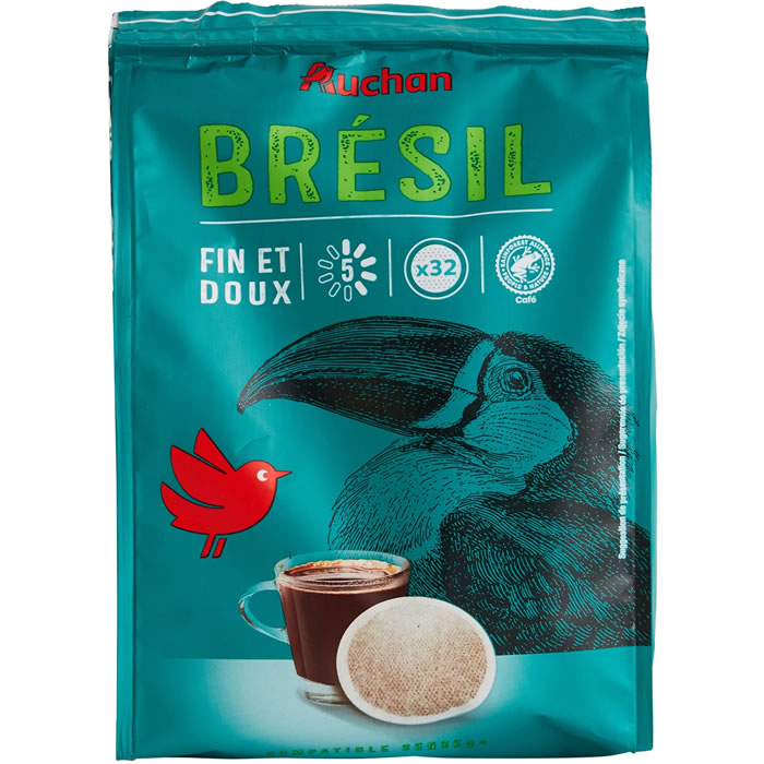 AUCHAN Dosettes de café du Brésil N°5