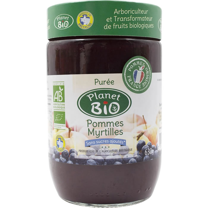 PLANET BIO Dessert pomme myrtille sans sucres ajoutés bio