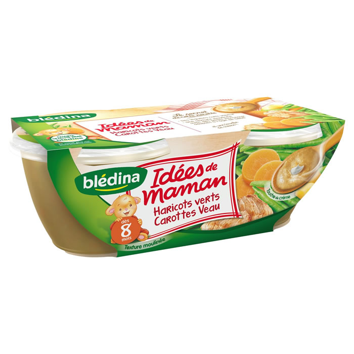 BLEDINA Idées de Maman Haricots verts, carottes et veau dès 8 mois