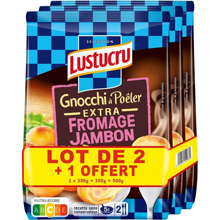 LUSTUCRU Gnocchi de pomme de terre à poêler fourré au jambon fromage