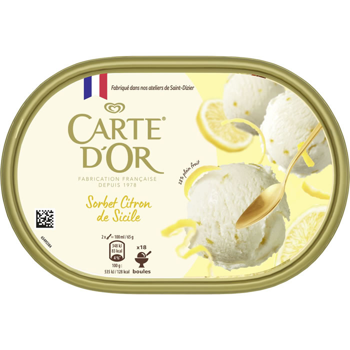 CARTE D'OR Crème glacée au citron de Sicile