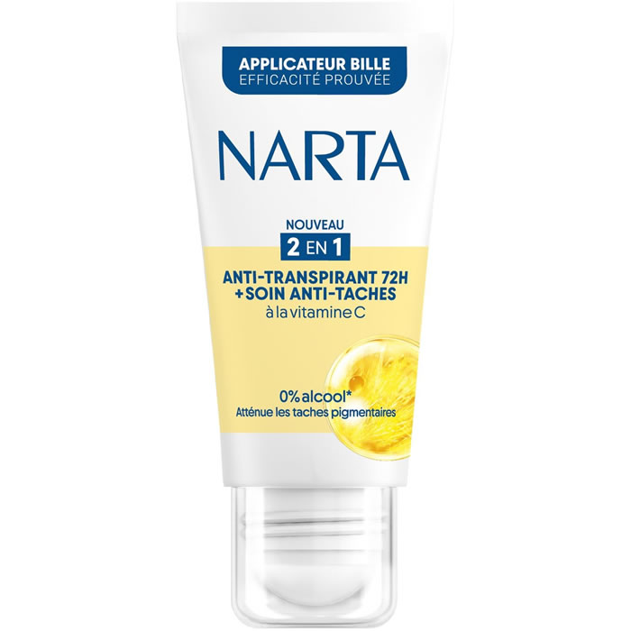 NARTA Déodorant bille anti-transpirant, anti-taches vitamine C 72h