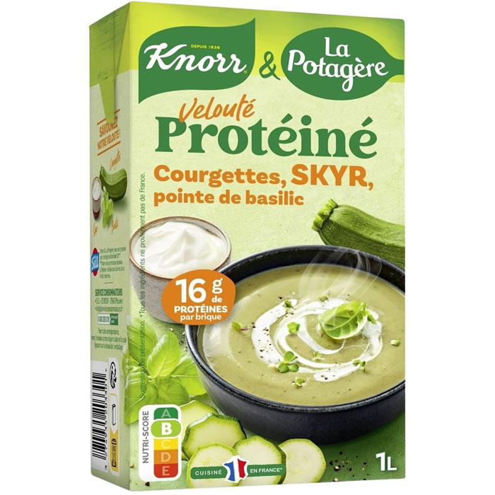 KNORR & La Potagère Soupe velouté protéiné courgettes, skyr et pointe de basilic