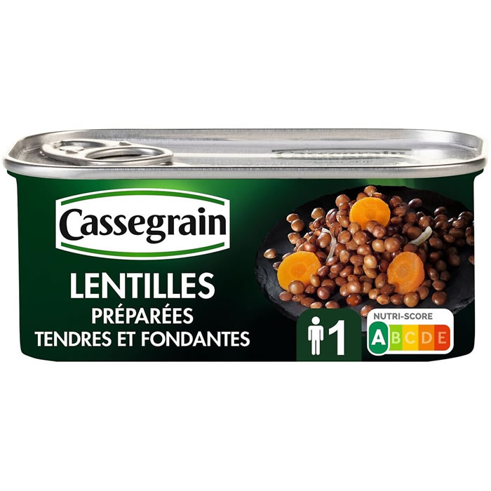 CASSEGRAIN Lentilles cuisinées aux carottes et aux oignons