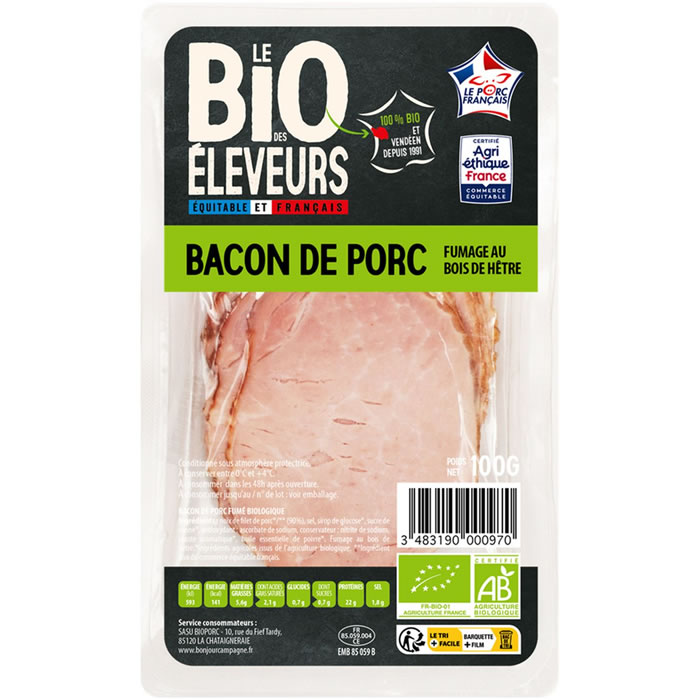 LE BIO DES ELEVEURS Bacon fumé bio