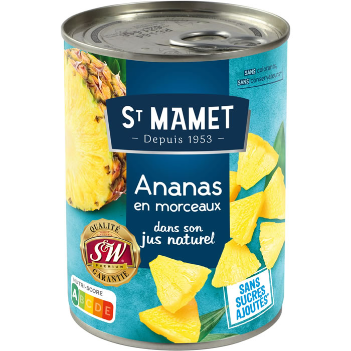 ST MAMET Ananas en morceaux au jus d’ananas