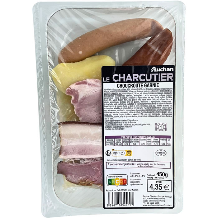 AUCHAN Le Charcutier Choucroute garnie