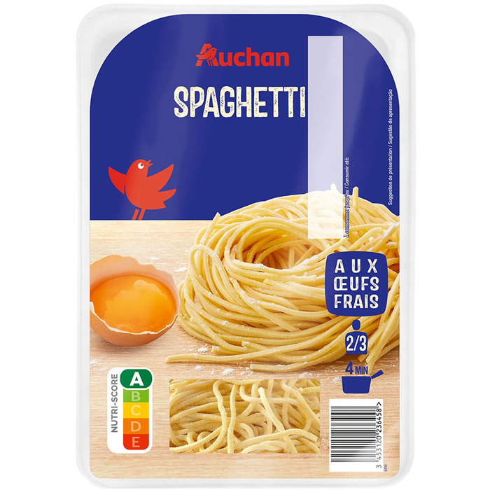 AUCHAN Spaghetti aux oeufs frais