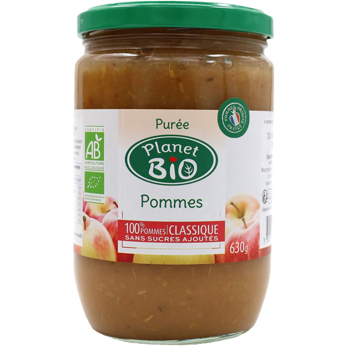 PLANET BIO Dessert pomme nature sans sucres ajoutés bio