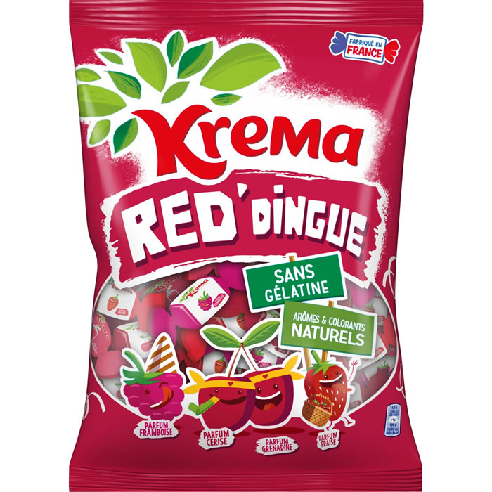 KREMA Red' Dingue Bonbons tendres aromatisés aux fruits rouges