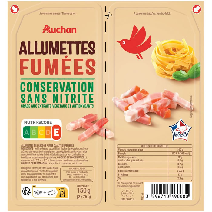 AUCHAN Allumettes fumées