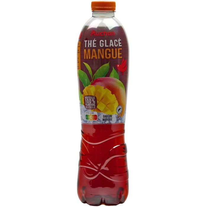 AUCHAN Thé noir glacé aromatisé à la mangue