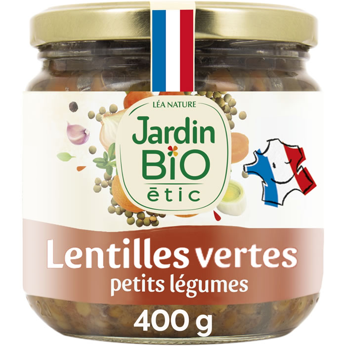 JARDIN BIO Étic Lentilles vertes cuisinées aux petits légumes bio