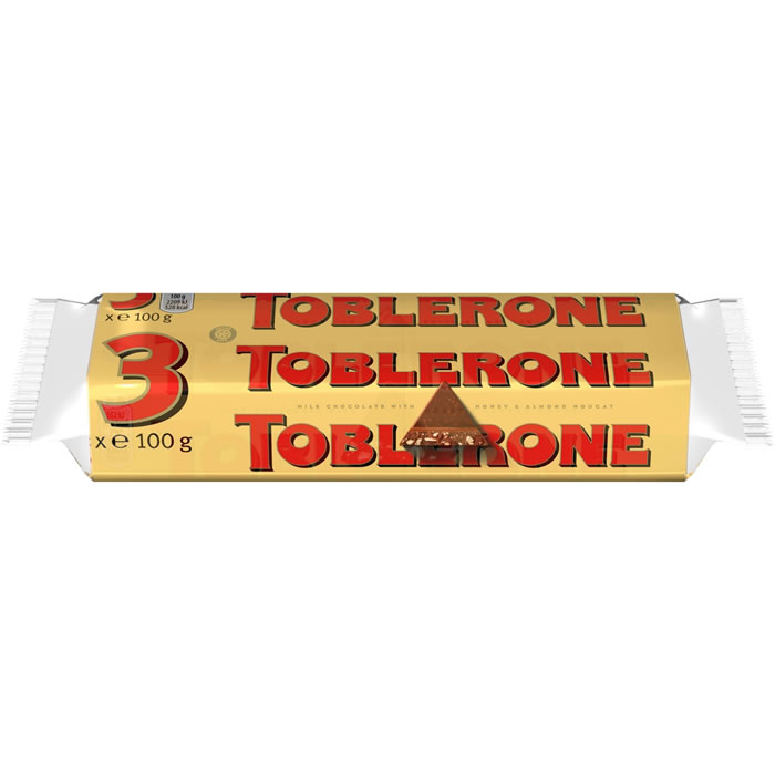 TOBLERONE Barres chocolatées au lait et nougat