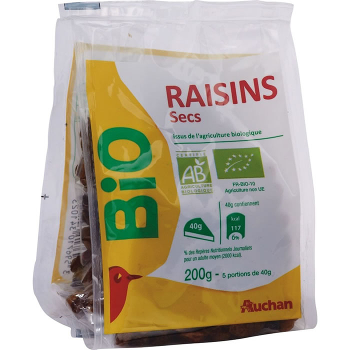 AUCHAN Raisins secs bio