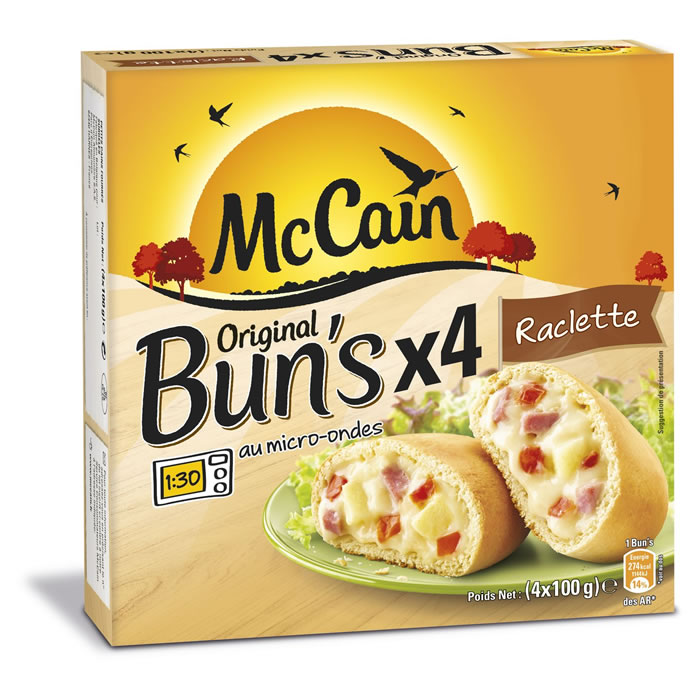 MC CAIN Bun's raclette et jambon