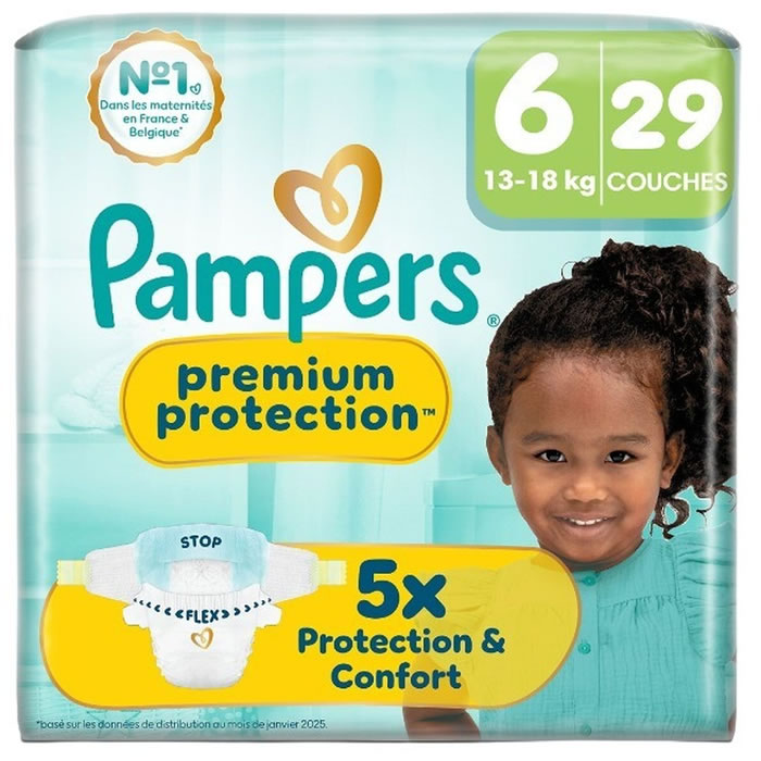 PAMPERS Premium Protection Couches taille 6 (13-18 kg)