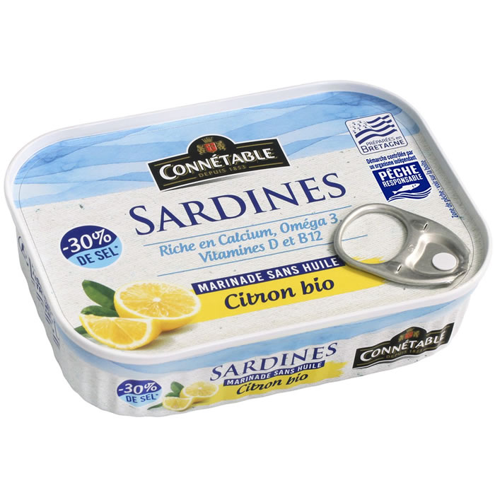 CONNETABLE Sardines au citron bio MSC