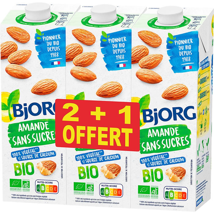 BJORG Boisson végétale au lait d'amande sans sucres bio