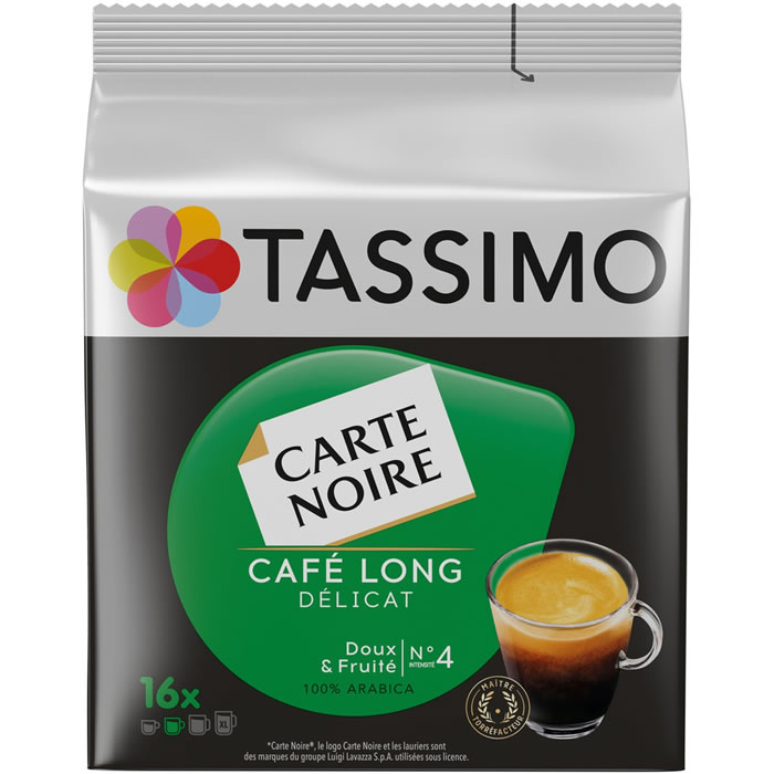 TASSIMO Carte Noire Dosettes de café allongé délicat N°16