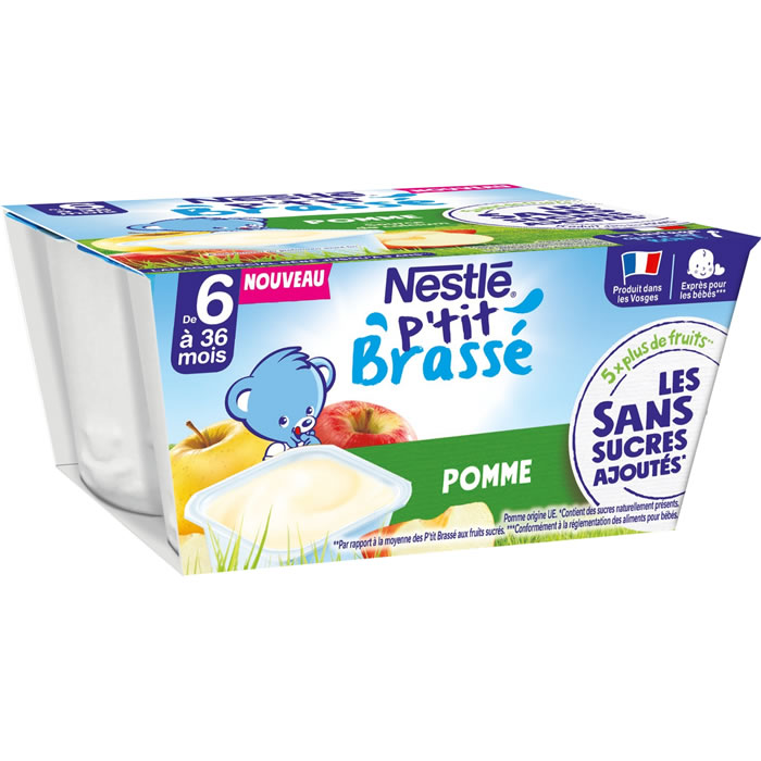 NESTLE P'tit Brassé Dessert à la pomme dès 6 mois