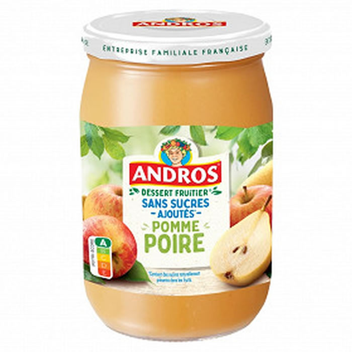 ANDROS Dessert pomme poire sans sucres ajoutés