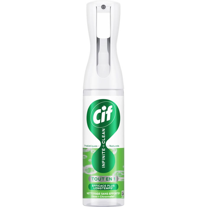 CIF Infinite Clean Nettoyant spray multi-surfaces au citron et citronnelle