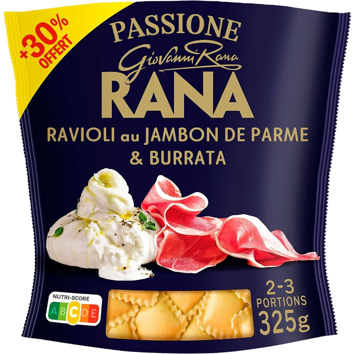 GIOVANNI RANA Ravioli au jambon de parme et burrata cuisson à l'eau