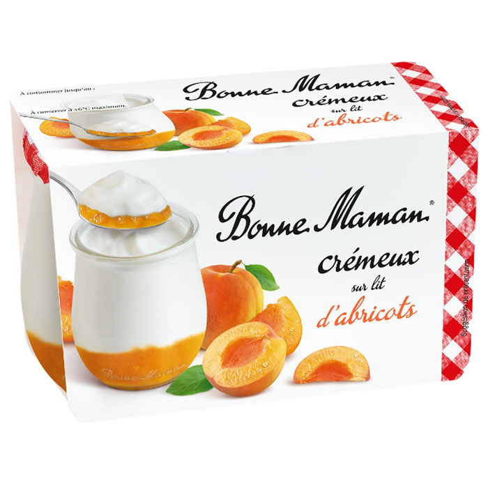BONNE MAMAN Yaourt crémeux sucré sur lit d'abricots