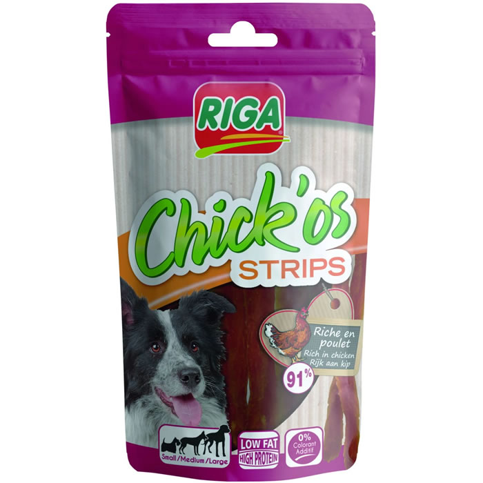 RIGA Chick'os Strips Friandises au poulet pour chien